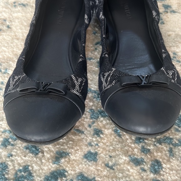 Louis Vuitton Navy Blue Monogram Denim Elba Cap Toe Ballet Flats Size 39/8.5 8 - Picture 2 of 6